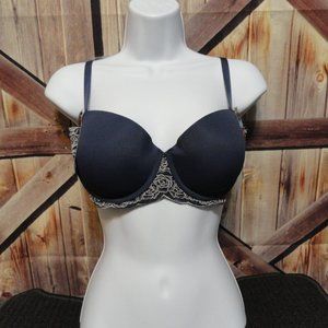 Maidenform Extremt lift Blue embroidered Cute Bra~Nwt~36C~